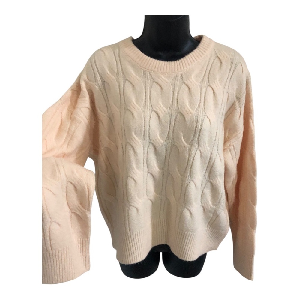 Jessica Simpson peach chunky cable knit style sweater size Large brand new